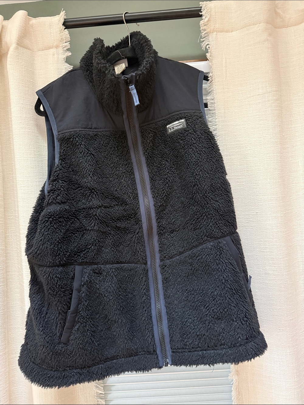 L.L. Bean Black Sherpa Fleece Vest for Kids